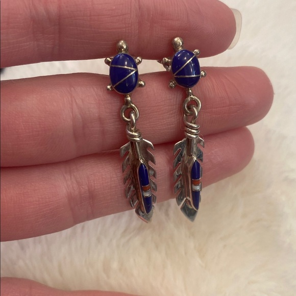 Lapis Turtle Earrings - Picture 7 of 7